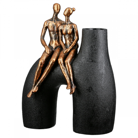 SALE % - Vază, Femeie, Bărbat, Movement, Polirășină, negru, PU 1, L. 11,5 cm, L. 20 cm, H. 25,5 cm