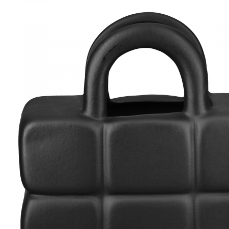 Vază, Gantă de mână, Ceramica, negru, alb, PU 4, 2 buc. asortate, L. 5 cm, L. 15 cm, H. 19 cm [3]