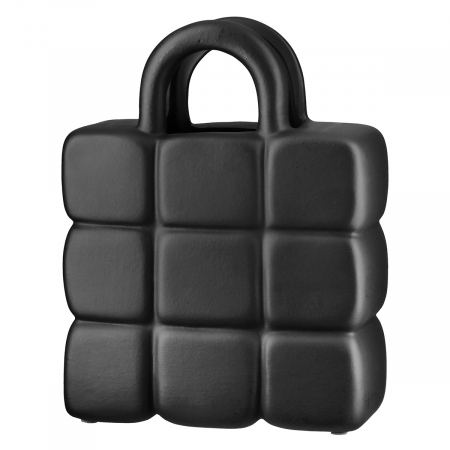 Vază, Geanta de mână, Ceramica, negru, alb, PU 2, 2 buc. asortate, L. 10 cm, L. 19 cm, H. 26 cm [1]