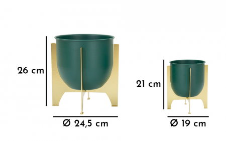 Vaza/ Ghiveci, GRENT 2 buc cm ø 24,5x26-19x21 [6]