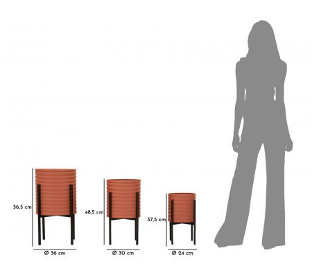 Vaza/ Ghiveci, MILLY set 3 cm ø 36x56,5-30x48,5-24x37,5 [8]