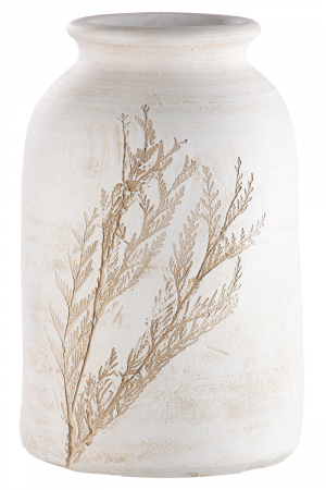 IN STOC - Vaza Grass, Ceramica, Alb/Bej, 30x20 cm