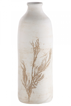 Vaza Grass, Ceramica, Alb/Bej, 44x13 cm