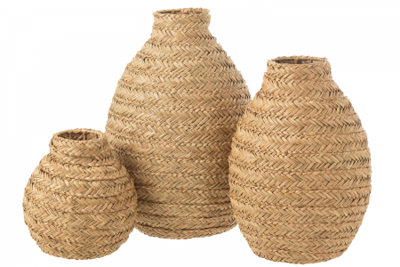 Vază, iarbă de mare împletită, natur M, L 40| W 40| H 60 cm [1]