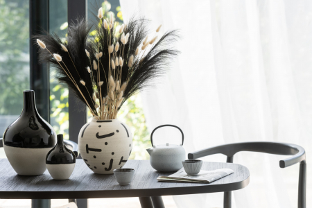 Vază, Iva Porțelan, Negru/Alb M, L 21| W 21| H 32 cm [3]