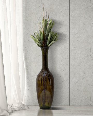 SALE % - Vaza JARRON VETRO RICICLATO GREEN CM Ø 30X100  , Mauro Ferretti