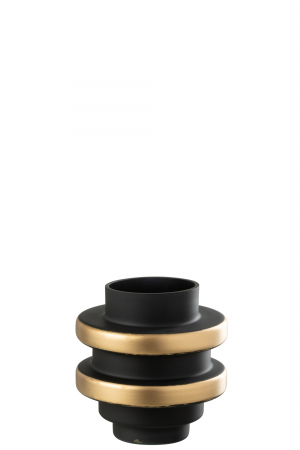 Vaze si boluri - Vază, Kyle Sticlă, Neagra/Auriu, S, L 17.5| W 17.5| H 18.5 cm