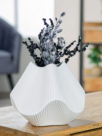 Vaza, Lapci, Ceramica, alba, PU 1, L. 22 cm, L. 22 cm, H. 18,5 cm [3]