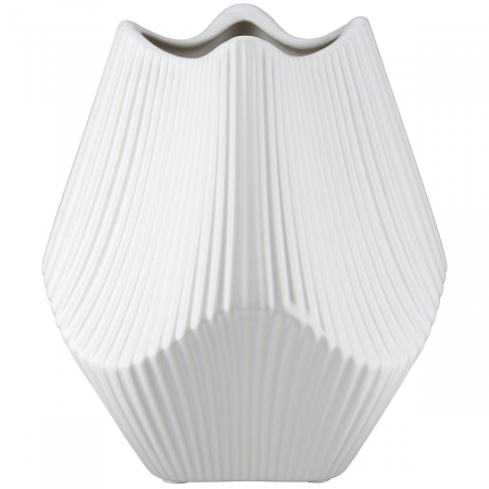 Vaza, Lapci, Ceramica, alba, PU 2, L. 15 cm, L. 15 cm, H. 18 cm VAZE SI GHIVECE - Vaza, Lapci, Ceramica, alba, PU 2, L. 15 cm, L. 15 cm, H. 18 cm