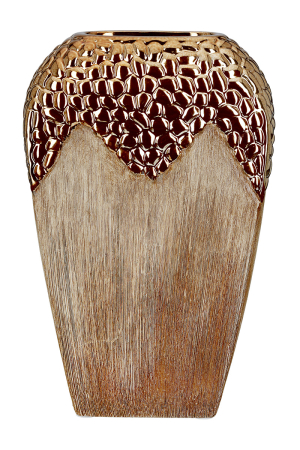 VAZE SI GHIVECE - Vaza, "Lausanne", Ceramica, maro, culoare bronz, PU 2, L. 9 cm, l. 18,5 cm, H 29 cm
