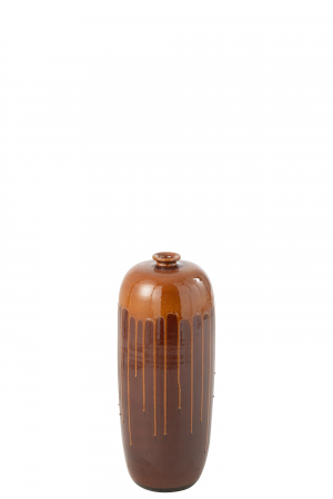 SALE % - Vază, Lee Terra Maro strălucitor/Portocaliu S, L 19| W 19| H 55 cm