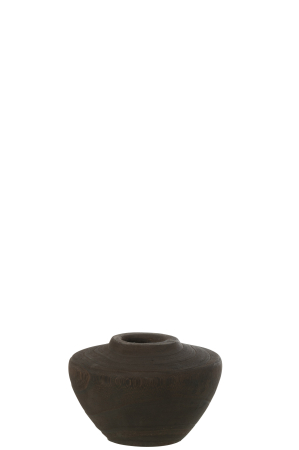 SALE % - Vaza, Lemn, Negru, 14.5x14.5x10