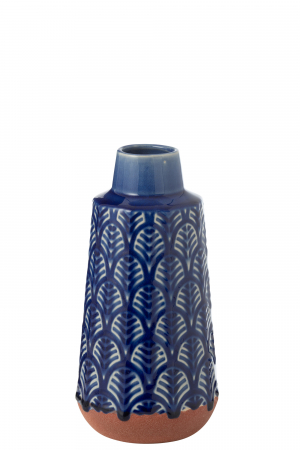 SALE % - Vază, Leo Alungită Porțelan, Albastru/Terra L, L 13| W 13| H 25.5 cm