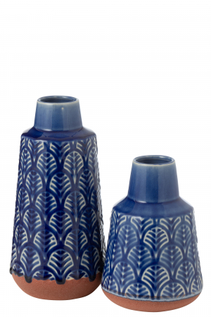 Vază, Leo Alungită Porțelan, Albastru/Terra L, L 13| W 13| H 25.5 cm [1]