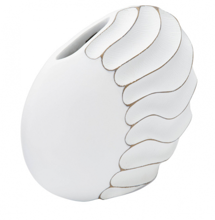 Vaza Lines, Rasina, Alb, 24.5x34x11.5 cm [2]