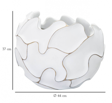 Vaza Lines, Rasina, Alb, 37x44x44 cm [6]