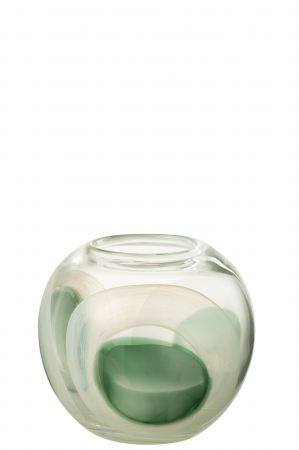 SALE % - Vază, Livy Sticlă, Verde/Alb/Transparent S, L 20| W 20| H 18 cm