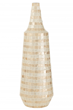 SALE % - Vaza Long Shells, Rattan/Bambus, Bej, 23.5x23.5x70 cm