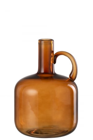 SALE % - Vază, mâner sticlă Maro, L 16.5| W 16.5| H 24 cm
