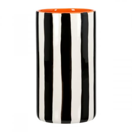 VAZE SI GHIVECE - Vaza, Memphis, dungi, Ceramica, negru, alb, PU 8, H. 17 cm, D. 9 cm