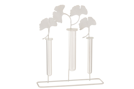 SALE % - Vaza, Metal, Alb, 27x8.5x31.5