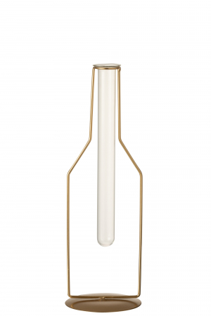 Vaza tube, Metal, Auriu, 10.5x10.5x33 [1]