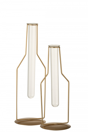 Vaza tube, Metal, Auriu, 10.5x10.5x33 [4]