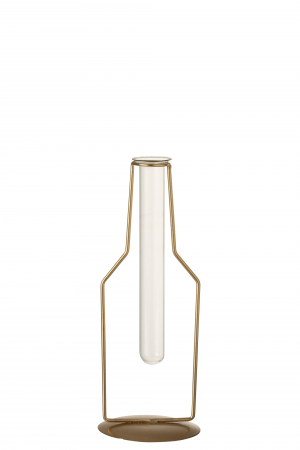 Vaza tube, Metal, Auriu, 10x10x26 [1]