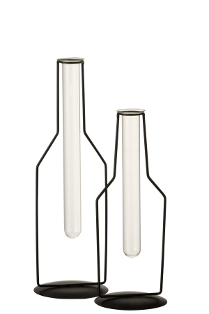 Vaza, Metal, Negru, 10.5x10.5x33 [2]