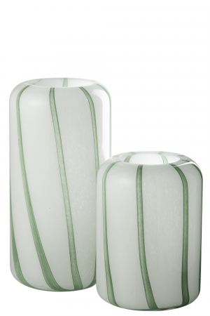 Vază, Mimi Sticlă, Alb/Verde M, L 16| W 16| H 32 cm [1]