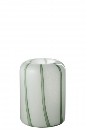 Vaze si boluri - Vază, Mimi Sticlă, Alb/Verde S, L 16| W 16| H 22 cm