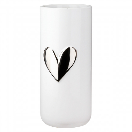 Vaza, Modern Heart, Motiv inima, Ceramica, alba, PU 3, H. 22 cm, D. 10 cm [1]