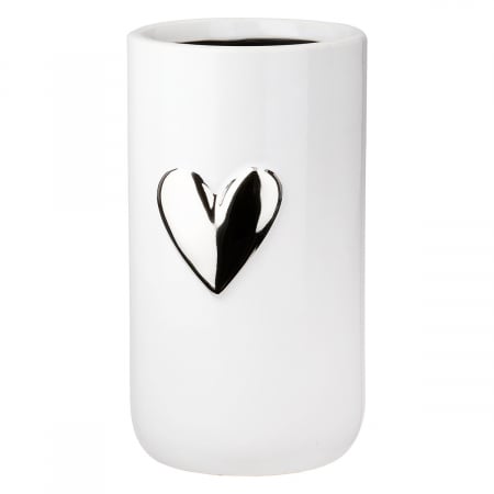 Vaza, Modern Heart, Motiv inima, Ceramica, alba, PU 4, H. 15,5 cm, D. 9 cm [1]