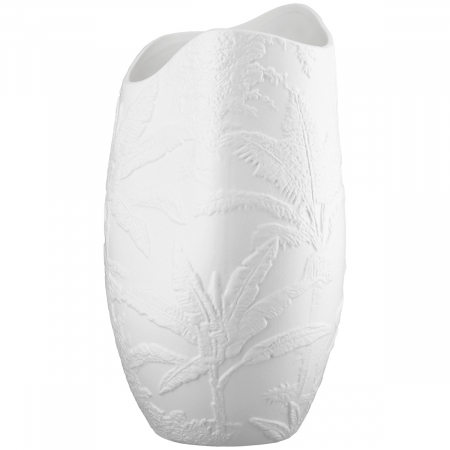 Vază, motiv frunze, Porțelan, alb, PU 2, L. 14 cm, L. 15 cm, H 30 cm [1]