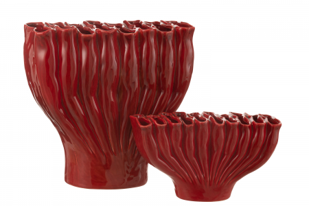 Vază, Multi Tube Wide Porțelan, Roșu, L 37| W 19.5| H 35.5 cm [1]