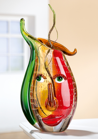 SALE % - Vaza Musetto, sticla, multicolor, 17x31x7 cm