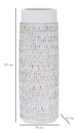 Vaza Nairobi oval, Rasina, Alb, 50x19x12 cm [6]