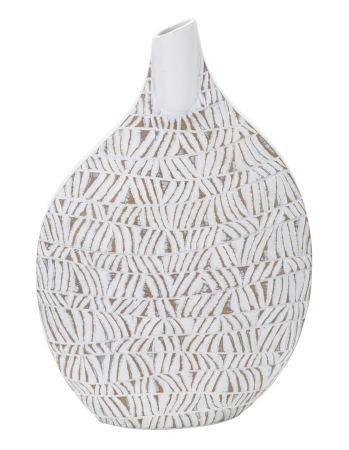 SALE % - Vaza Nairobi, Rasina, Alb, 46.5x30.5x11.5 cm