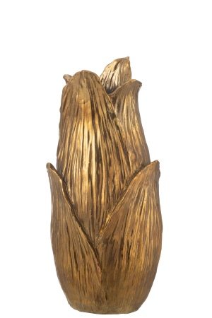 VAZE SI GHIVECE - Vază, Nebu Petale Poly Auriu, S, L 24| W 24| H 51.5 cm