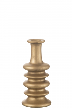 SALE % - Vază, Nebu Wide ceramică, Gold, L 17.5| W 17.5| H 38 cm