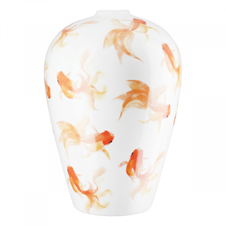 Vaza, Neon, Motiv peste, Ceramica, alba, PU 1, H. 30 cm, D. 20 cm [1]