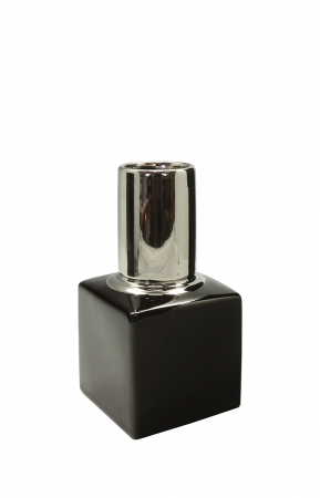IN STOC - Vaza oja Milano, ceramica, negru/argintiu, 9.5x9.5x18 cm