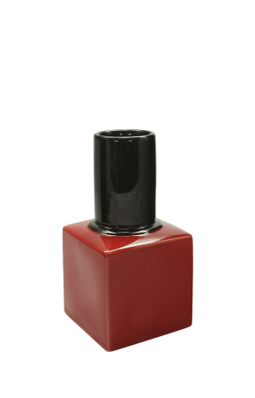 IN STOC - Vaza oja Milano, ceramica, rosu/negru, 9.5x9.5x18 cm