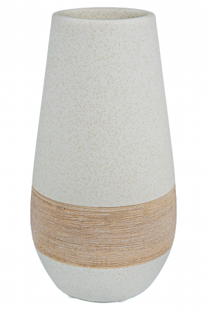 SALE % - Vaza Olbia, Ceramica, Crem/Maro, 25x13 cm