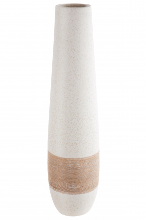 SALE % - Vaza Olbia, Ceramica, Crem/Maro, 46x12 cm