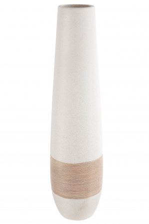 SALE % - Vaza Olbia, Ceramica, Crem/Maro, 56x15 cm
