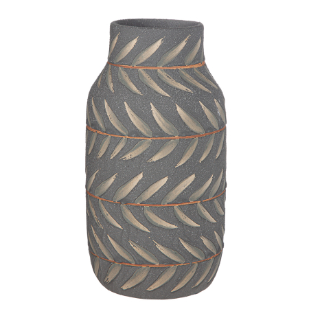 VAZE SI GHIVECE - Vaza, „Oliva”, ceramica, verde, negru, PU 4, H 20 cm, A. 10 cm