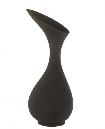 SALE % - Vaza Olivia, Aluminiu, Negru, 22x22x45 cm