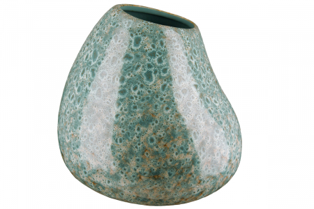 SALE % - Vaza Organic, Ceramica, Verde, 21x19x19 cm