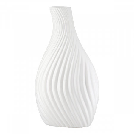 Vaza, organica, Faro, Ceramica, alba, PU 3, L. 8 cm, L. 15,5 cm, H. 29 cm VAZE SI GHIVECE - Vaza, organica, Faro, Ceramica, alba, PU 3, L. 8 cm, L. 15,5 cm, H. 29 cm